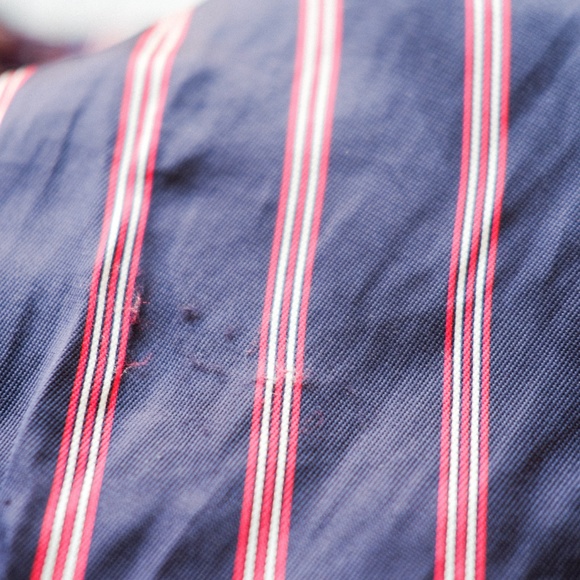 Sandro Red White and Blue Striped Tie Shirt - Picture 5 of 5